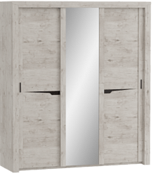 Шкаф трехдверный Соренто с раздвижными дверями Дуб бонифаций/Кофе структурный матовый в Чите - chita.katalogmebeli.com | фото 1