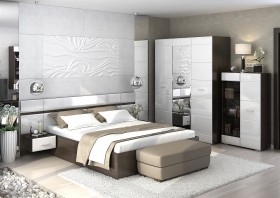 Спальня Вегас (Венге/Белый глянец) в Чите - chita.katalogmebeli.com | фото