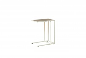 Стол приставной Скандик 42.24 (со стеклом) (металл: белый) в Чите - chita.katalogmebeli.com | фото