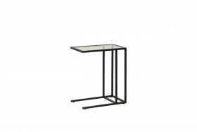 Стол приставной Скандик 42.24 (со стеклом) (металл: черный) в Чите - chita.katalogmebeli.com | фото