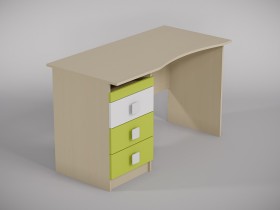 Стол (столешница с выемкой) Эппл (Зеленый/Белый/корпус Клен) в Чите - chita.katalogmebeli.com | фото