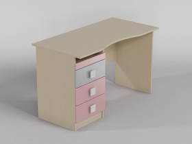 Стол (столешница с выемкой) Грэйси (Розовый/Серый/корпус Клен) в Чите - chita.katalogmebeli.com | фото
